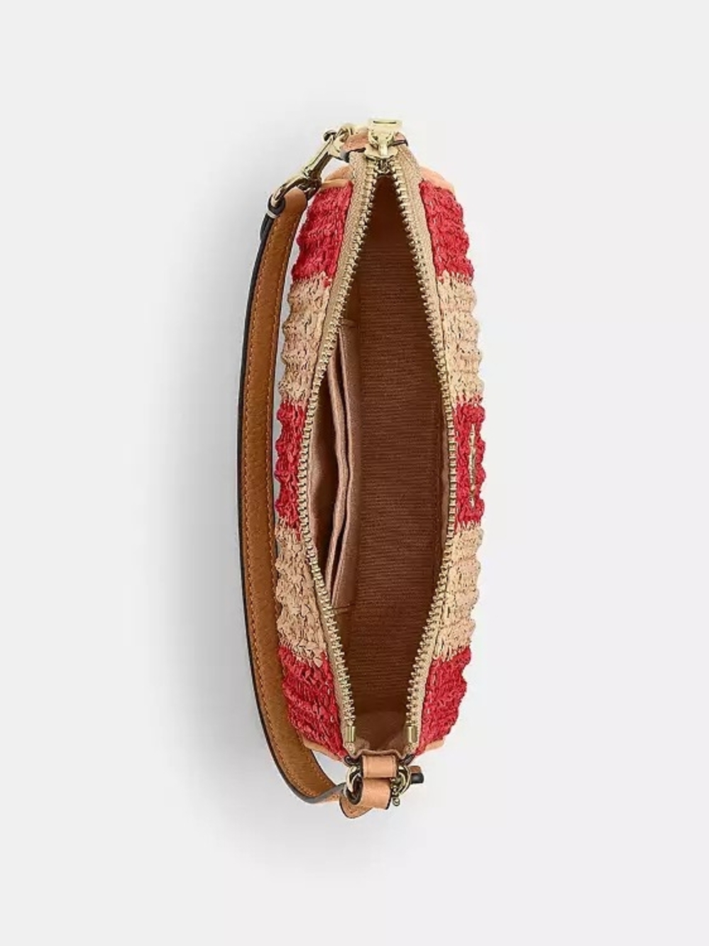 Coach Nolita 19 Straw Stripe Mini Shoulder Bag in Red and Tan - Picture 2 of 6